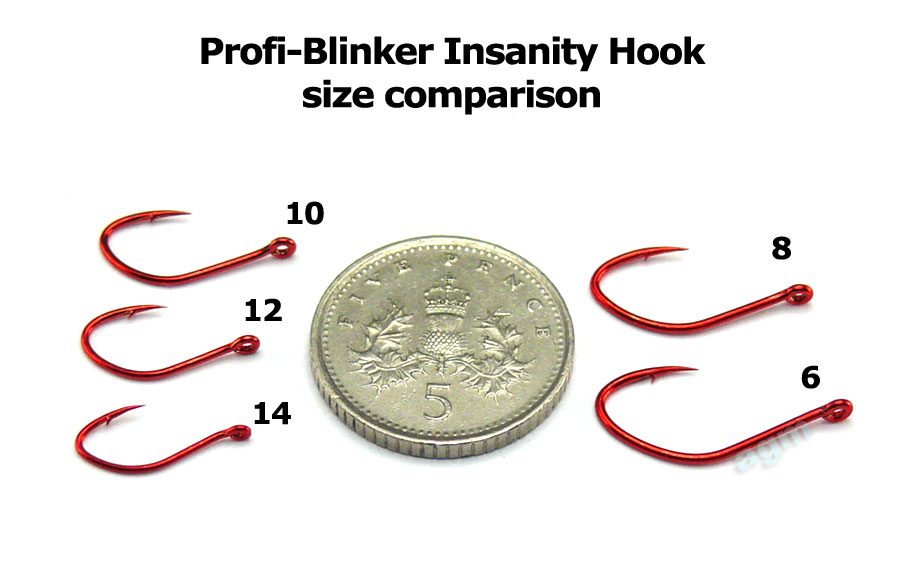 Profi-Blinker Insanity Hook Red - Size 12 (10pcs)