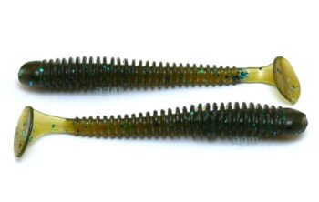 Crazy Fish 2in Vibro Worm 42 Green Pumpkin Blue 8pcs