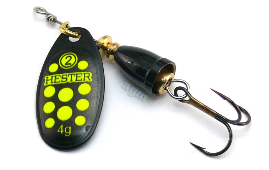 Hester Bell Spinner 4g - 19 Black/Chartreuse Spots