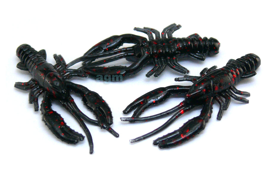 AGM 1.5" Micro Crayfish - Black Red Flake (10pcs)