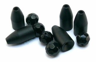 AGM Brass Glass Combo Worm Weight 5.3g - Black (5pcs & beads)