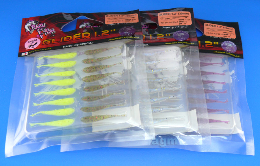 Crazy Fish 1.2" Glider - UV Motor Oil & Cold Pearl (16pcs)