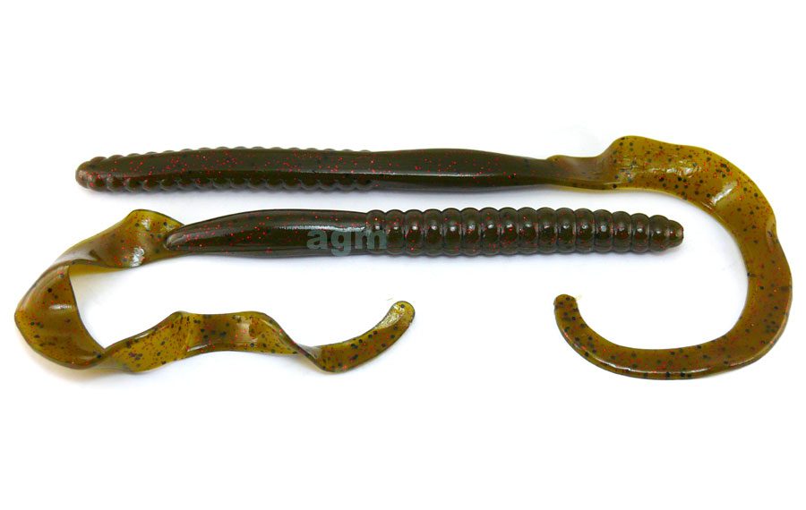 C720-L2 Culprit 7.5" Original Worms 18 Pk Green Pumpkin/Red Metal Flake Lure 