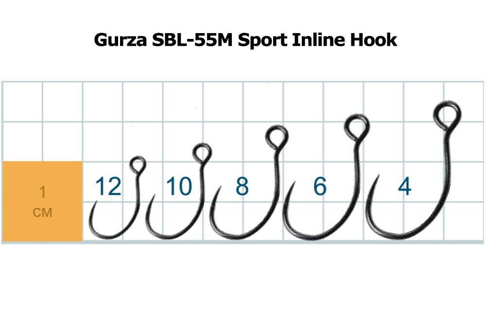 Gurza SBL-55M Barbless Sport Inline Hook - Size 12 (8pcs)