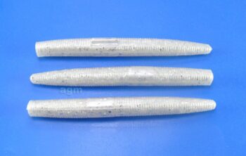 AGM 3in Stick Worm White Pearl Silver 10pcs