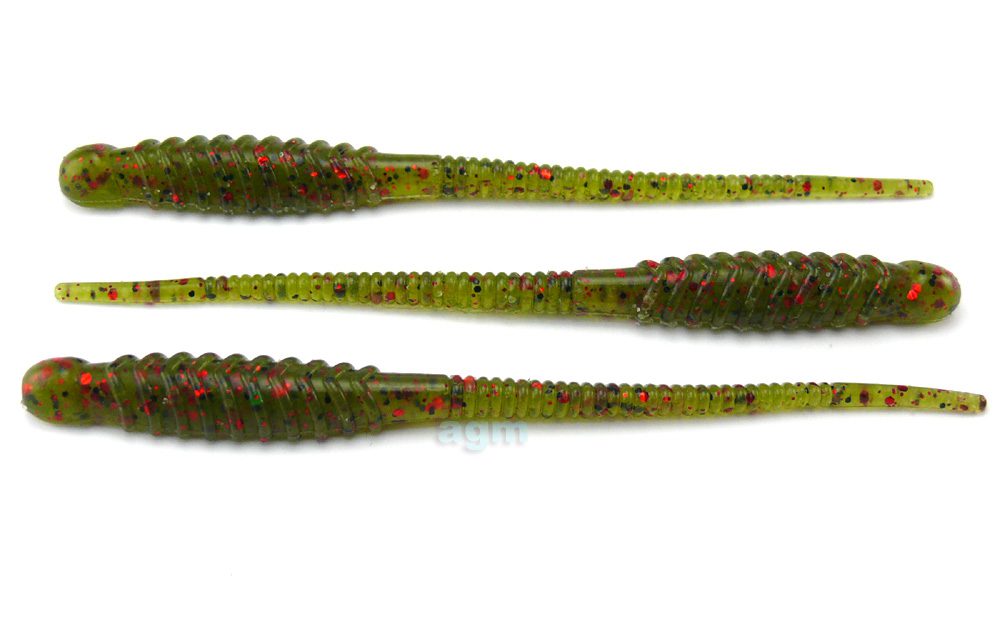 Big Hammer 4" Salt Shaker Worm Watermelon Red (10pcs) AGM Lure Fishing