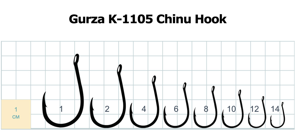 Gurza K-1105 Chinu Hook - Size 8 (10pcs)