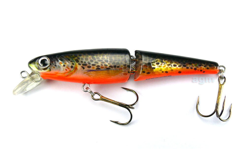 Hester 4.5 Jointed Trout Minnow - Brook Trout/Orange Belly
