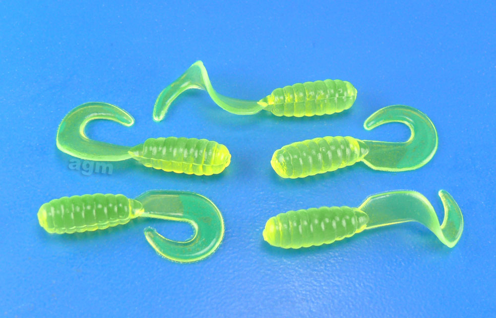 AGM 1 Curly Grub - Clear Chartreuse (20pcs)