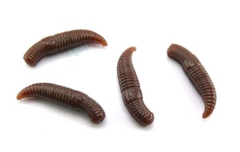 Crazy Fish 1.2in MF Baby Floating Worm 100 Brown 12pcs