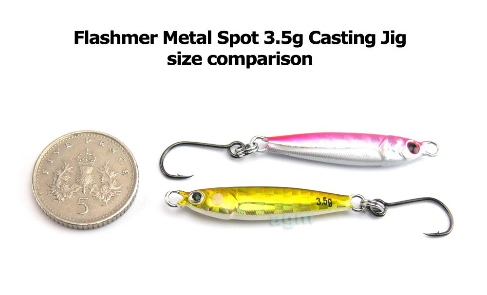 Jig Metal Spot Flashmer – 14 G, Chrome, Hameçon N°6, 5 Cm – Lancement Longue Distance, Finition Holographique